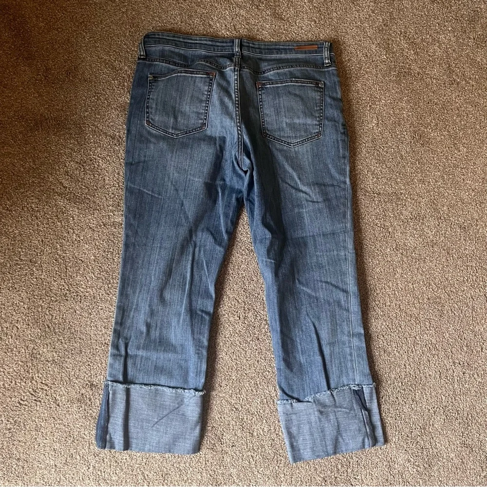 Pilcro Cropped Blue Jeans with Cuffed Hem - Picture 3 of 4